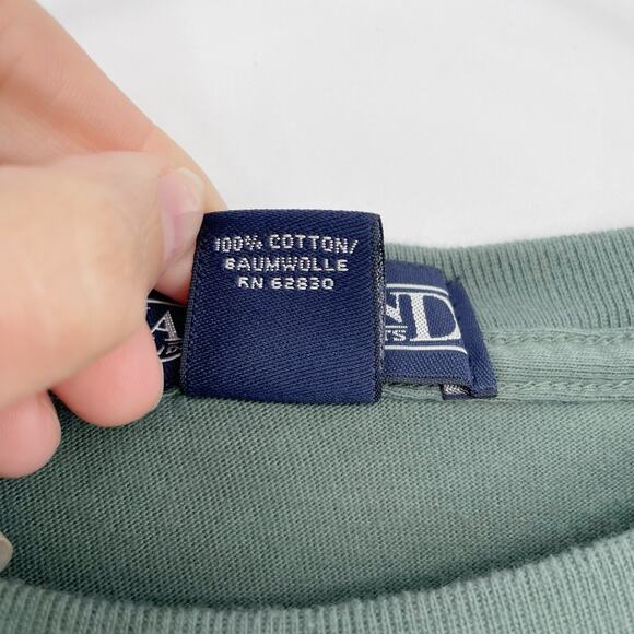 NWOT Lands' End Men's XL Green Crewneck T-Shirt 100% Cotton Super Soft Basic - Picture 3 of 9